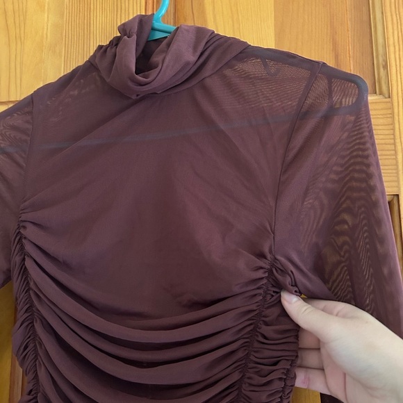 Free People Intimately Under It All Sheer Bodysuit in Chocolate Brown - Picture 3 of 6